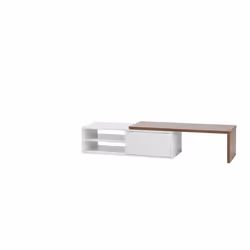 TV Stand White and Dark Wood YONKERS