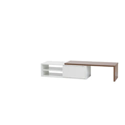 TV Stand White and Dark Wood YONKERS