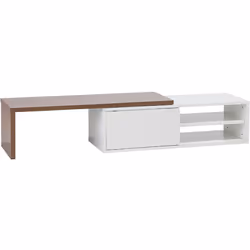 TV Stand White and Dark Wood YONKERS