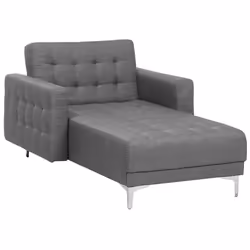 Chaise Longue ABERDEEN Fabric Light Grey