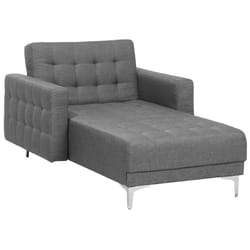 Chaise Longue ABERDEEN Fabric Light Grey