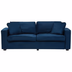 Sofa FALUN Velvet Navy Blue 3 Seater