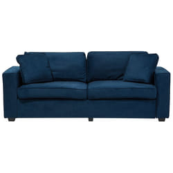 Sofa FALUN Velvet Navy Blue 3 Seater