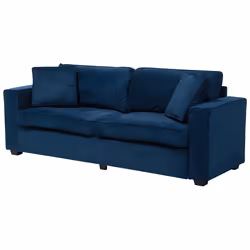 Sofa FALUN Velvet Navy Blue 3 Seater