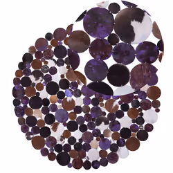 Round Cowhide Rug 140 cm Purple Multicolour SORGUN