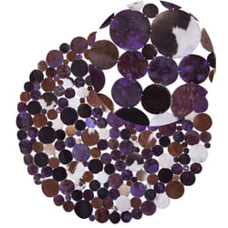 Round Cowhide Rug  140 cm Purple Multicolour SORGUN