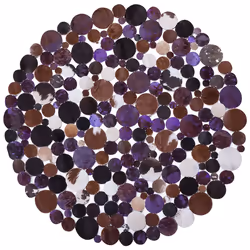 Round Cowhide Rug  140 cm Purple Multicolour SORGUN