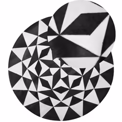 Round Cowhide Rug 140 cm Black and White TURGUTLU