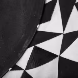 Round Cowhide Rug  140 cm Black and White TURGUTLU