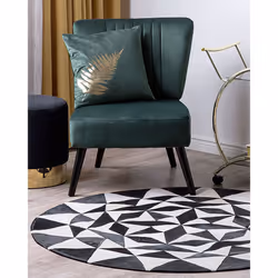 Round Cowhide Rug  140 cm Black and White TURGUTLU