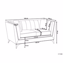 Sofa GAULA Velvet Grey 2 Seater