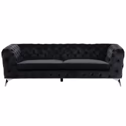 Sofa SOTRA Velvet Black 3 Seater