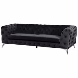 Sofa SOTRA Velvet Black 3 Seater