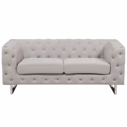 Sofa VISSLAND Fabric Light Beige 2 Seater