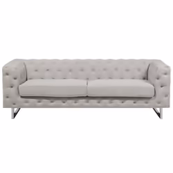 Sofa VISSLAND Fabric Light Beige 3 Seater