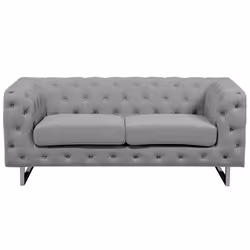 Sofa VISSLAND Fabric Light Grey 2 Seater
