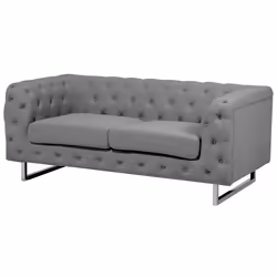 Sofa VISSLAND Fabric Light Grey 2 Seater
