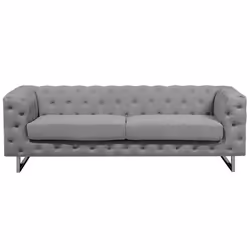 Sofa VISSLAND Fabric Light Grey 3 Seater