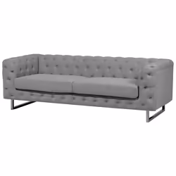 Sofa VISSLAND Fabric Light Grey 3 Seater