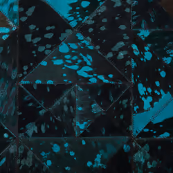 Leather Area Rug 140 x 200 cm Black with Turquoise ATALAN