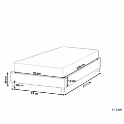 Bed without Headboard Fabric ROANNE 90 x 200 cm (EU Single) Grey