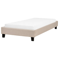 Bed without Headboard Fabric ROANNE 90 x 200 cm (EU Single) Beige