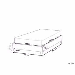 Bed without Headboard Fabric ROANNE 140 x 200 cm (EU Double) Grey
