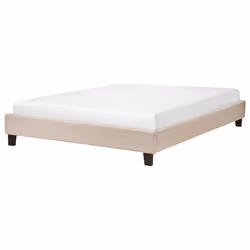 Bed without Headboard Fabric ROANNE 140 x 200 cm (EU Double) Beige