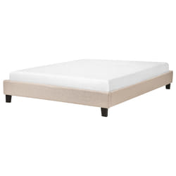 Bed without Headboard Fabric ROANNE 140 x 200 cm (EU Double) Beige