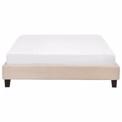 Bed without Headboard Fabric ROANNE 140 x 200 cm (EU Double) Beige