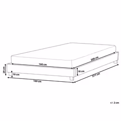 Bed without Headboard Fabric ROANNE 160 x 200 cm (EU King Size) Grey