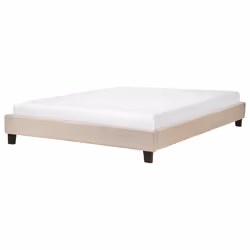 Bed without Headboard Fabric ROANNE 160 x 200 cm (EU King Size) Beige