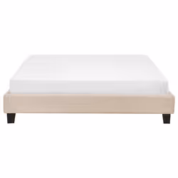 Bed without Headboard Fabric ROANNE 160 x 200 cm (EU King Size) Beige