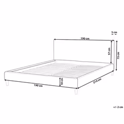Bed Frame Cover Faux Leather FITOU 180 x 200 cm Brown