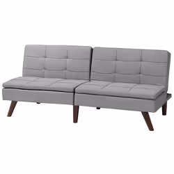 Sofa Bed RONNE Fabric Light Grey 3 Seater