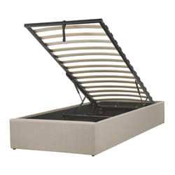 Ottoman Bed Fabric DINAN 90 x 200 cm (EU Single) Beige