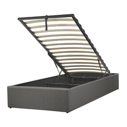 Ottoman Bed Fabric DINAN 90 x 200 cm (EU Single) Dark Grey