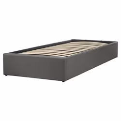 Ottoman Bed Fabric DINAN 90 x 200 cm (EU Single) Dark Grey