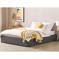 Ottoman Bed Fabric DINAN 160 x 200 cm (EU King Size) Dark Grey