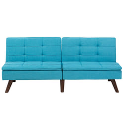 Sofa Bed RONNE Fabric Turquoise 3 Seater