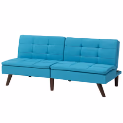 Sofa Bed RONNE Fabric Turquoise 3 Seater
