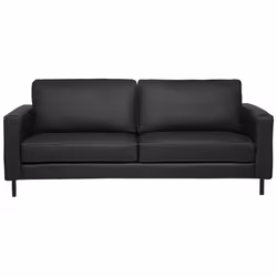 Sofa SAVALEN Leather Black 3 Seater