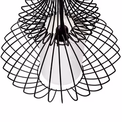 Metal Pendant Lamp Black KOLVA