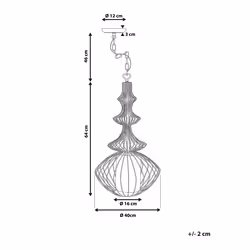 Metal Pendant Lamp White KOLVA