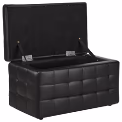 Storage Ottoman MICHIGAN Faux Leather Black