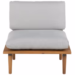 Garden Lounge Set with Table 4 Seater FRASCATI Modular Certified Acacia Wood Light Grey