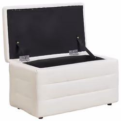 Storage Ottoman MICHIGAN Faux Leather White