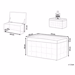 Storage Ottoman MICHIGAN Faux Leather White - Additional view 4