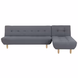 Modular Corner Sofa Bed ALSTEN Fabric Dark Grey 4 Seater Left Hand