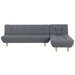 Modular Corner Sofa Bed ALSTEN Fabric Dark Grey 4 Seater Left Hand